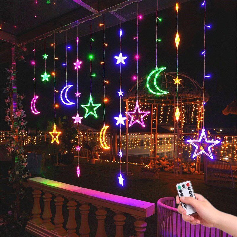 LED星星灯卧室房间装饰彩灯闪灯串灯满天星春节氛围装饰阳台挂灯