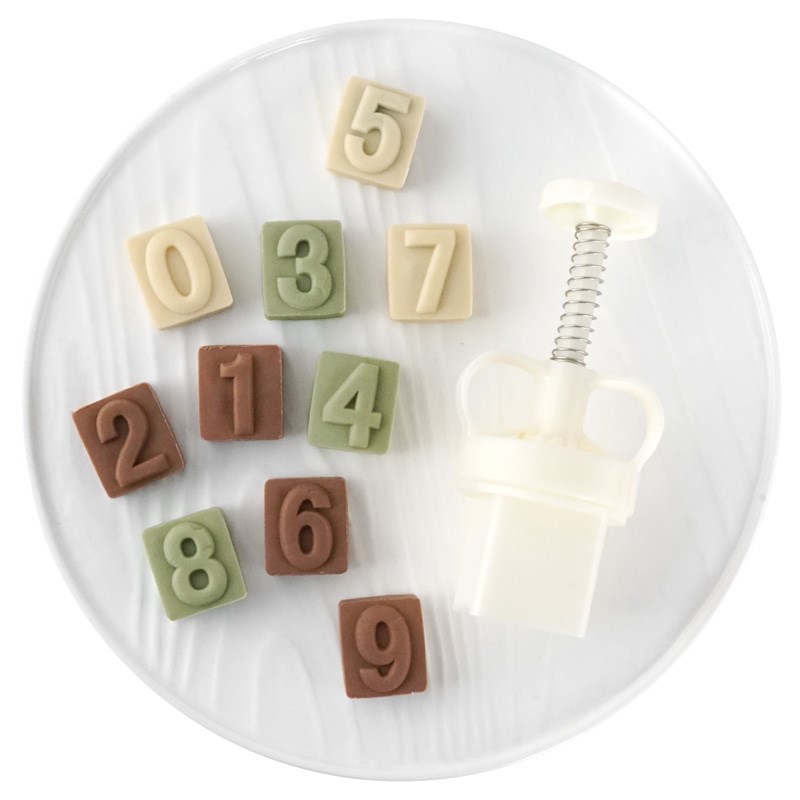 数字月饼模具英文绿豆糕印模家用手压模传统广式冰皮凤梨酥工具