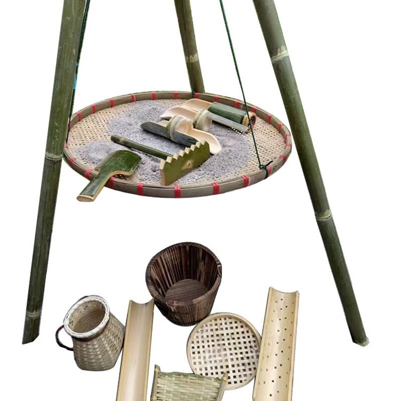 竹筛沙漏安吉游戏幼儿园玩沙工具 戏水益智玩具