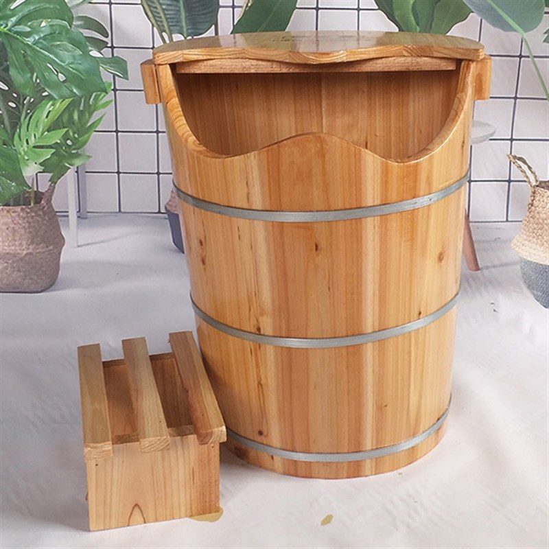 藏生堂实木桶足浴木桶足疗足浴盆洗脚盆洗脚桶泡脚桶足浴桶45cm