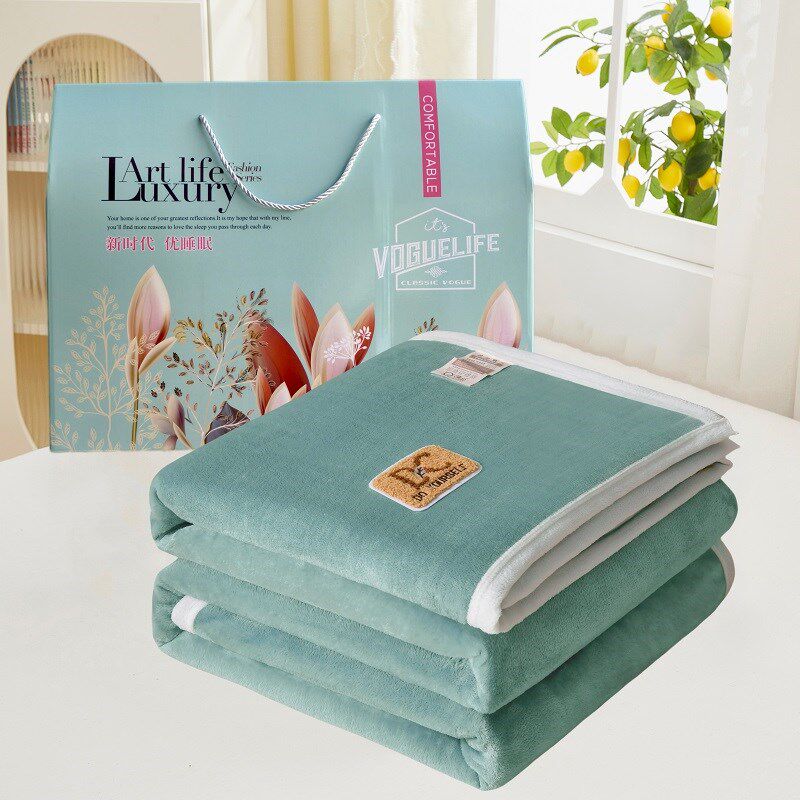 年会礼品店庆开业毛毯礼盒装定制回礼活动赠送实用加厚毯子绒毛毯