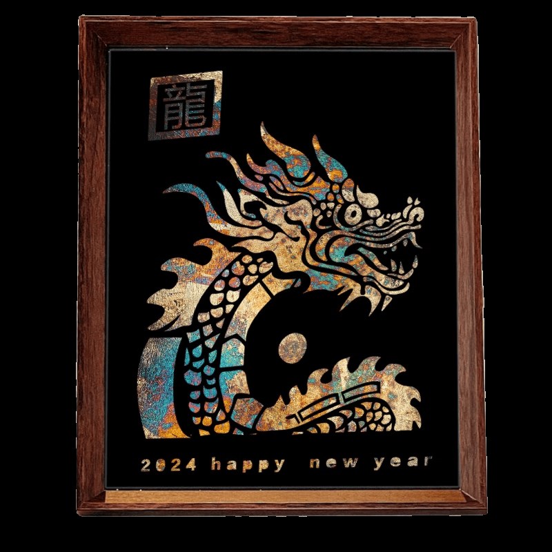 非遗活动暖场文创手工绘画非遗金烧箔画diy材料包全装饰画定制