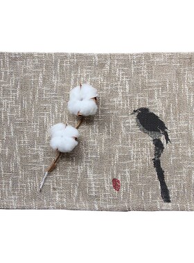 场iPower 桌垫隔热餐桌垫布夏布苎麻餐桌垫印画茶桌垫布定制餐垫