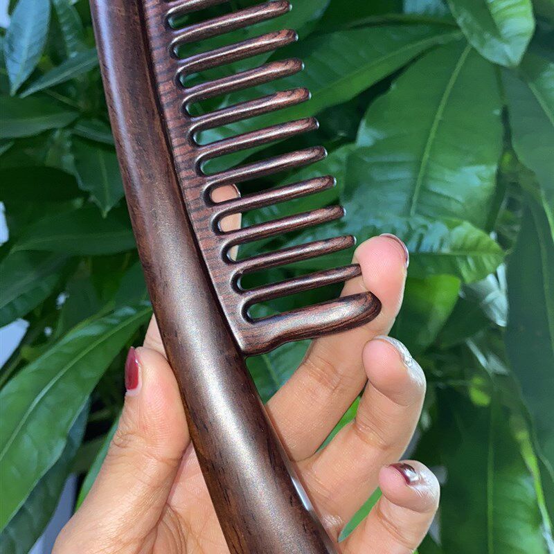 黑檀大号宽齿家用静电卷发直发柔顺亮发头皮按摩大宽齿卷发檀木梳