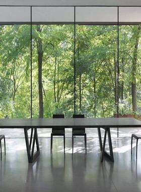 工作台简约现代复古工业风办公长ali-7692桌F黑色电脑桌LOT会议实