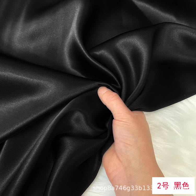 140宽幅16/19/22/30姆米真丝素绉缎布料 黑白桑蚕丝服装丝绸面料