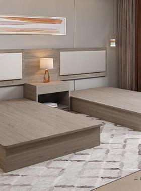 酒店家具标间全双套定制馆民宿公RIE寓单人床箱专用床宾床间单出