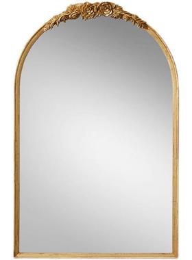 式复古梳妆台化妆镜壁卫生法间浴挂镜欧式玄室关雕花梳妆SED镜子