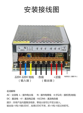 格普特LED开关电源5V40A200W走字广告门头显示屏单元板60A70A电源