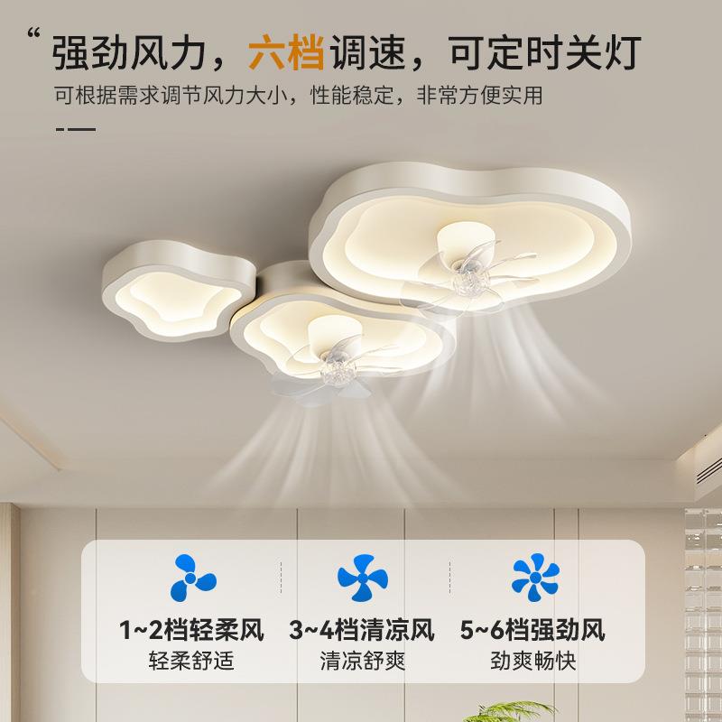 客全厅扇吸顶灯全光谱护眼现风代简约静音摇844头套电扇灯具组合