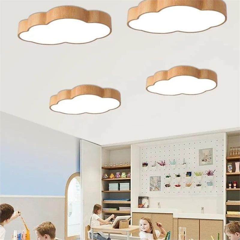 幼童儿园木285云纹朵吸顶灯儿朵绘本馆大厅教室过道卡通原木色云,家装灯饰光源,智能吊灯,淘宝优惠券,粉丝福利购,淘宝优惠卷