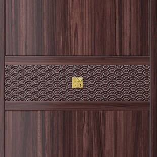 新中式乌金木衣柜全实木卧室储物柜大户型推拉门收纳衣橱卧室家具