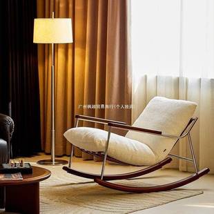 菲CWL卡代休沙发摇椅设闲计师躺椅椅客厅现轻奢可拆洗软包单人摇