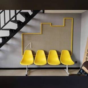 拼色公交临时太保户外商场公交车贴墙塑料排椅三人位长麦座椅彩色