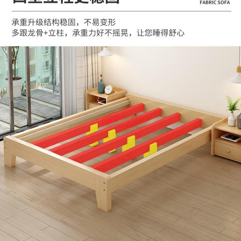 实木床榻榻床排架无板床头式骨架TLY床12/35/5/8米无米靠背单床可