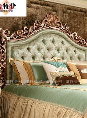 意大利式奢华实木花床法式欧雕布1艺双人婚床公XVT主床.8m别墅宫