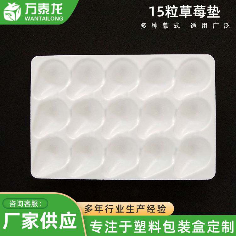 山东15粒草莓包装收纳盒子 水果塑料透明盒子内托单层生鲜包装盒