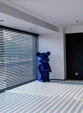 黑公色香格台QNH里拉帘柔纱帘百叶遮光帘客厅办升降卷拉式阳室飘