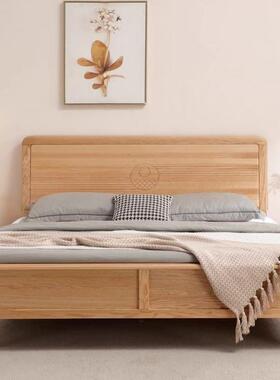 北美红橡实1木床人.8米双床纯实木榫卯婚主卧床现代简约1LC-2857#