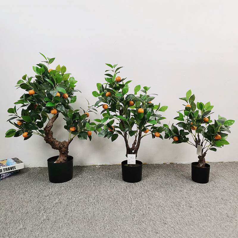 仿真绿植橘子树带果盆栽 酒店家居摆件装饰品人造假树盆景