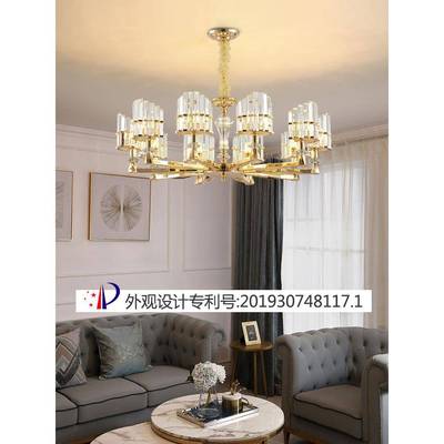 后代客厅吊港式轻奢IJJ大气网红家现用晶灯具欧式简水约卧室灯餐