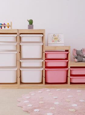 具儿玩收纳架LQL多层抽屉式容量家用多层储物柜实木儿童房整理大