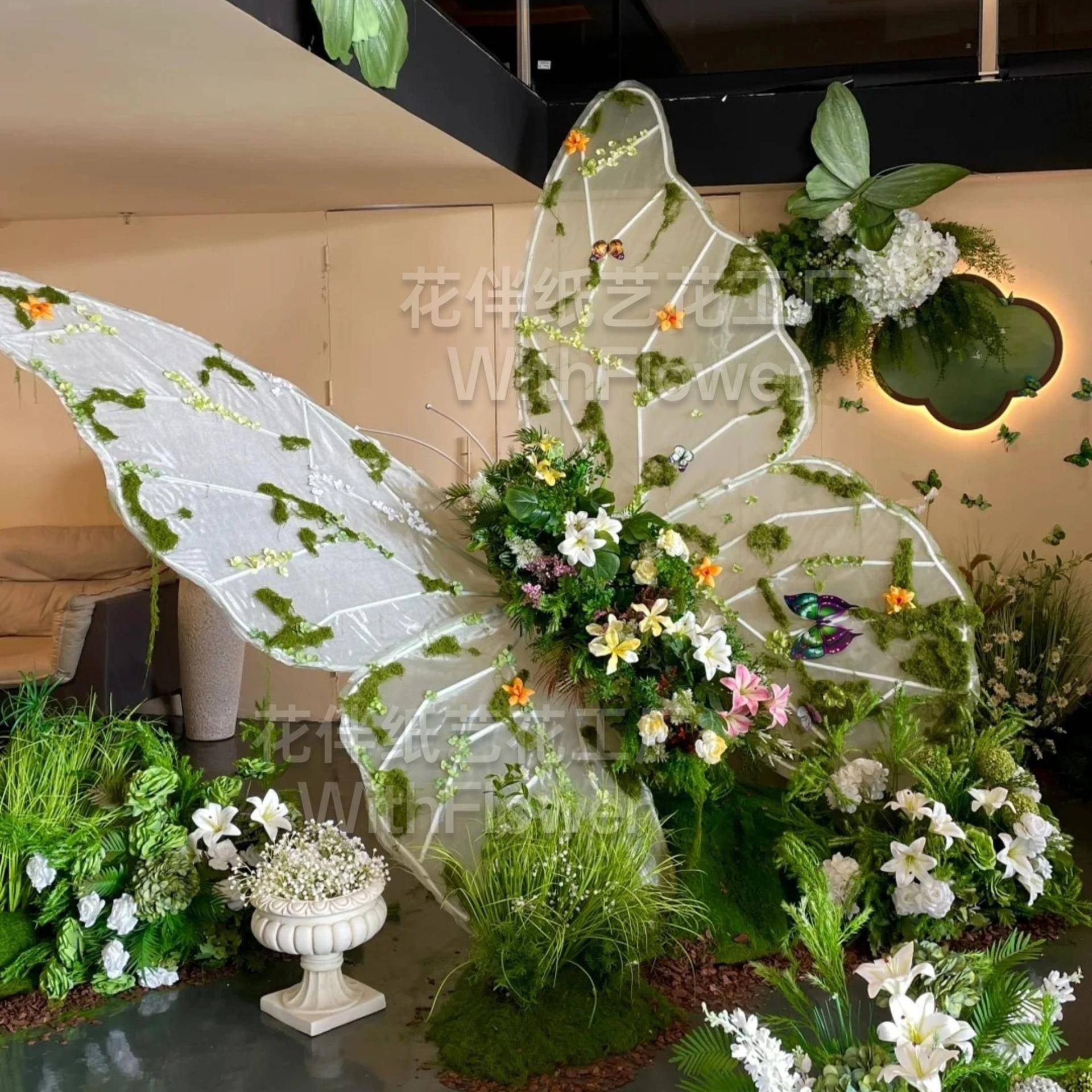 巨A1型蝴装饰大型丝网蝴蝶拍照道打卡蝶户外橱窗摆件具纸艺花服装