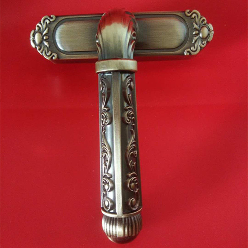 断桥铝窗户执手内开内倒 平开上悬配件仿古把手青古铜雕花两点锁