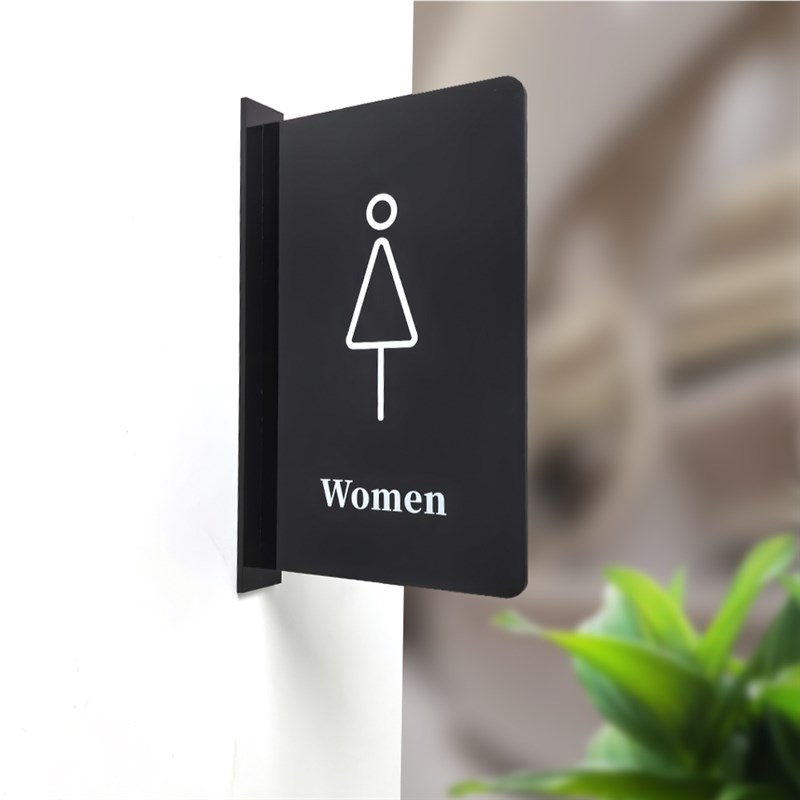 男女卫生间指示牌酒店WC厕所标识牌门牌简约双面侧装洗手间提示牌