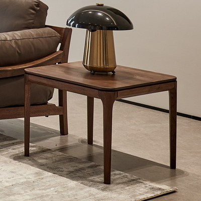 北美黑胡桃木角几家用客厅沙发边几沙发椅中间几阳台原木小方边桌