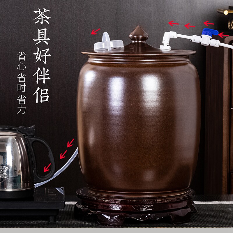 陶瓷带浮球阀纯净水桶自动进水上水桶茶台泡茶桶家用功夫茶储水桶