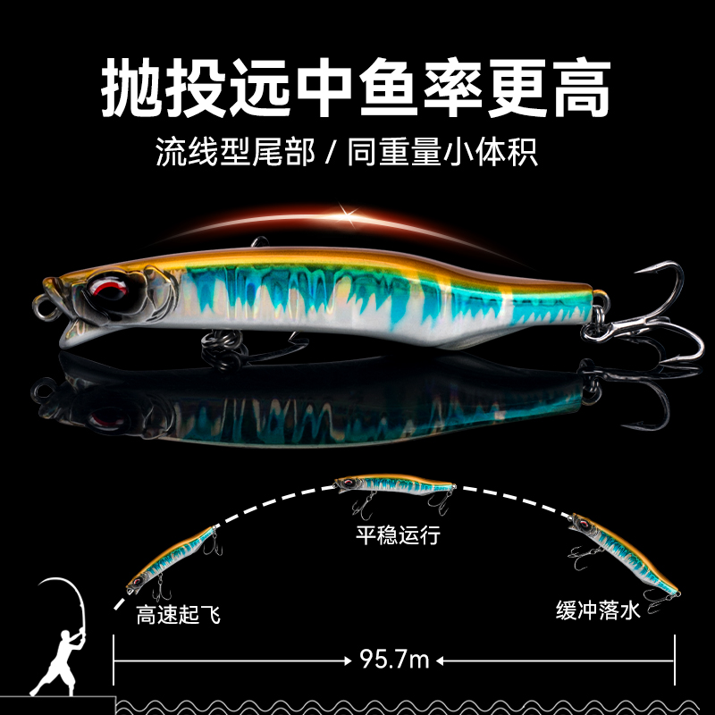 国王路亚饵翘影沉水铅笔全水层远投颤沉假饵翘嘴鱤鱼鲈鱼路亚饵