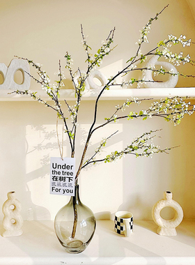 楼夏家仿真花假绿植餐桌花室内装饰落地雪柳干花枝条花束花艺摆件