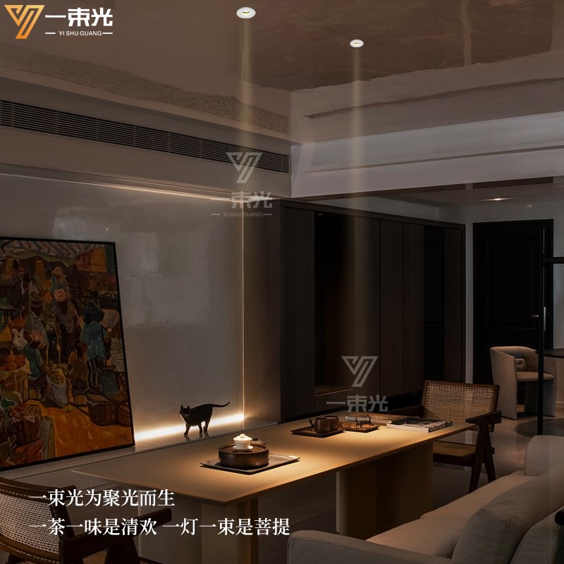 一束光聚光射灯8度光束角嵌入式客厅家用吊顶卧室小山丘led天花灯