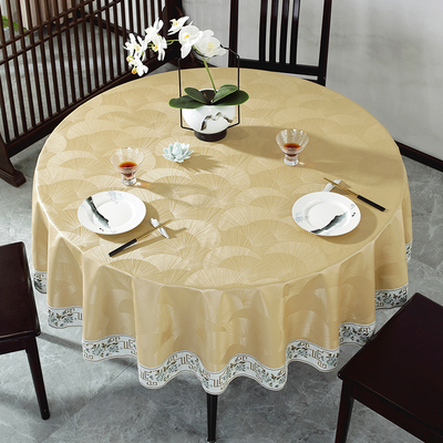 防水防油防烫免洗圆桌布高级感酒店饭店家用大圆形餐桌PU台布桌垫