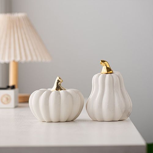 陶瓷南瓜简约现代桌面玄关装饰摆件办公客厅艺术工艺品摆饰万圣节