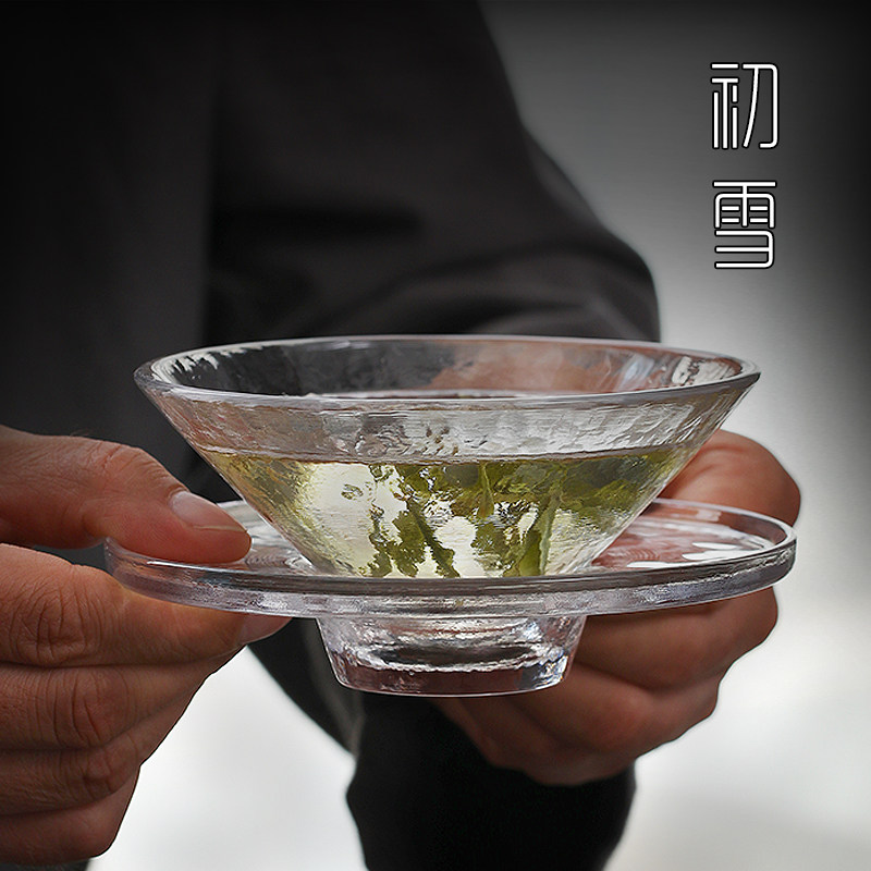 仿古大号斗笠杯玻璃茶盏主人杯单杯绿茶点茶茶碗功夫茶泡茶茶艺碗