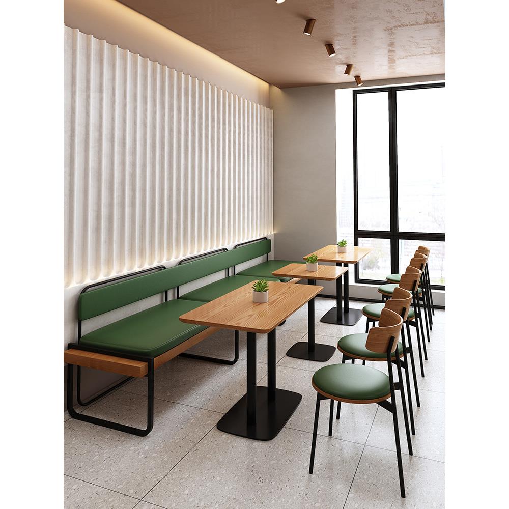 奶茶店桌椅组合咖啡厅摊位沙发凳铁艺餐饮简约风格家具甜品休闲