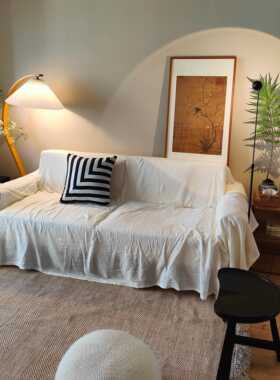 S58637客厅改造法亚麻纯国巾色布艺沙发沙发盖8布四季可用水洗方