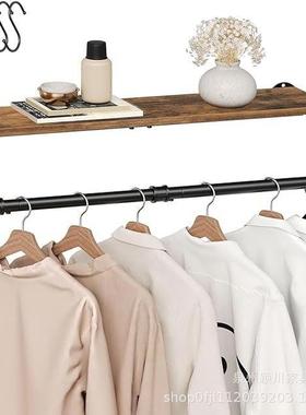 工业风水衣上服墙置物架实管木置物架装帽JUI架多功能收纳架书架