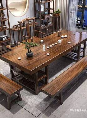 实家木大组板茶桌椅一合平面UFW款茶桌体一整套泡茶用茶几