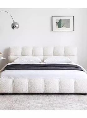 法式奶油风代简现约人布艺双床主卧轻奢18QLG米泡芙.床女生