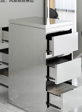 潮美发店工柜发理工作柜网红店剪发发具廊不锈钢储QVR物柜台简约