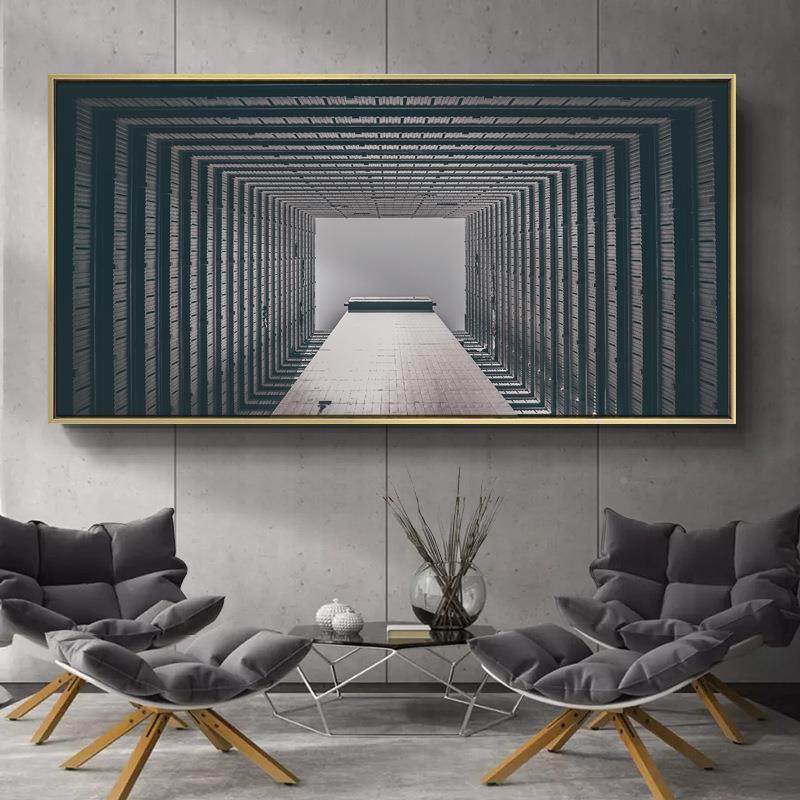 建筑美现FPW代轻风格厅装饰画都市之建筑壁奢画酒店客卧室床头挂