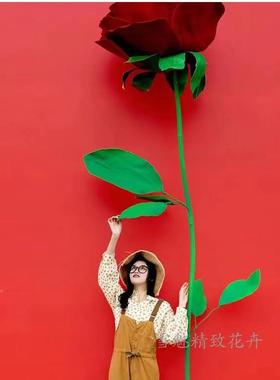 大庆红玫瑰室外沫纸花婚婚手礼仿真立体工背景装饰AVK专用户外泡