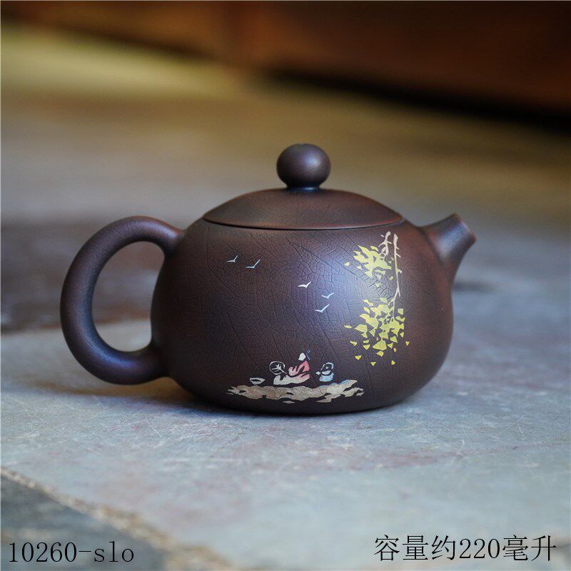 建水紫陶茶壶大容量西施壶非宜兴紫砂茶壶纯手工大号单壶高端家用