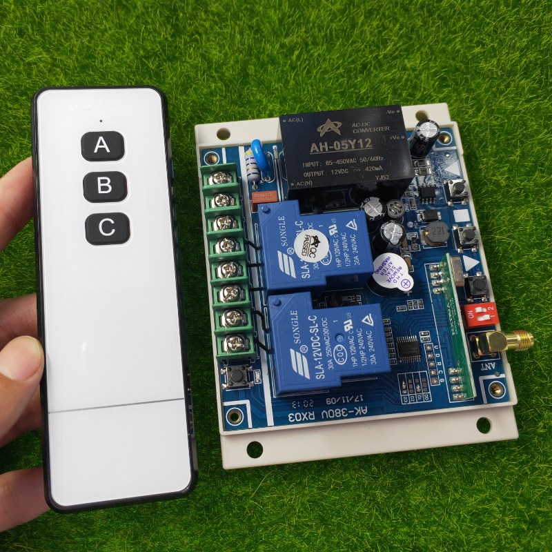 工控 3V-电机正反转马达水泵车库开关+1000-3X3键遥控