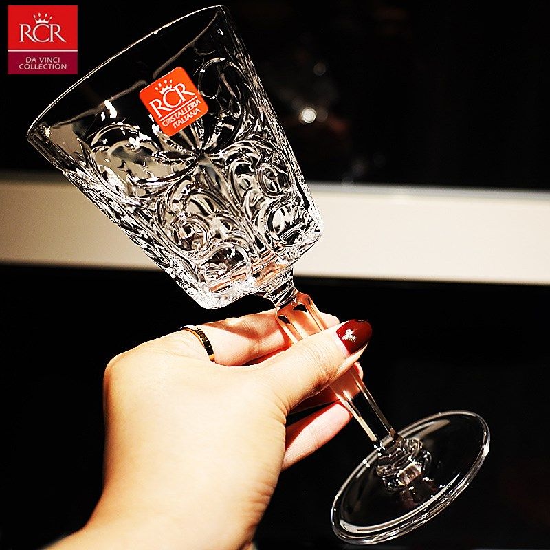 意大利RCR进口水晶玻璃高脚宽口酒吧气泡香槟杯甜酒杯鸡尾酒杯子