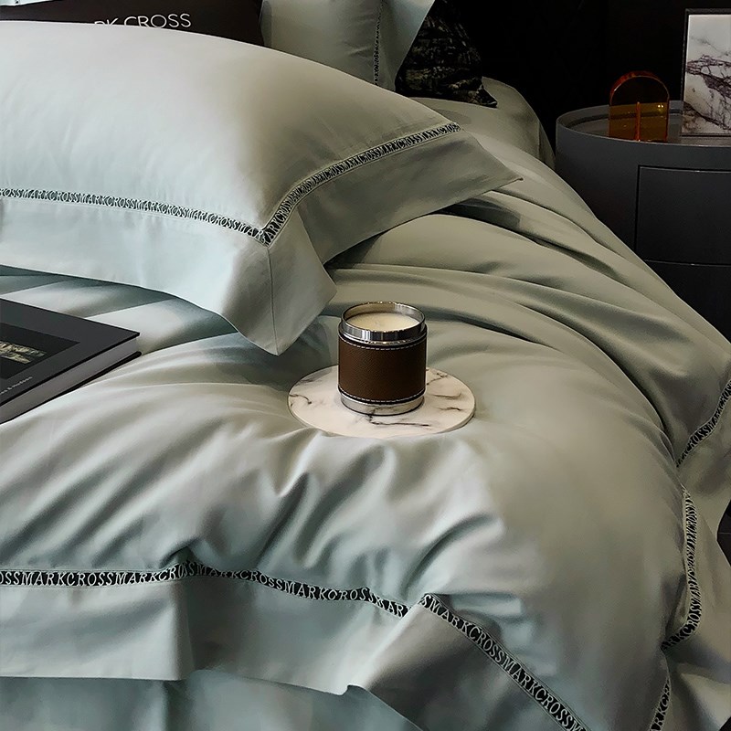意大利1支简约镂空全棉磨毛四件秋冬保暖亲肤床单床品