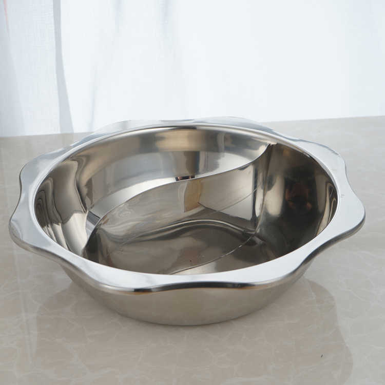 加厚不锈钢鸳鸯锅火锅盆电磁炉燃气炉通用火锅涮锅八角盆家用火锅